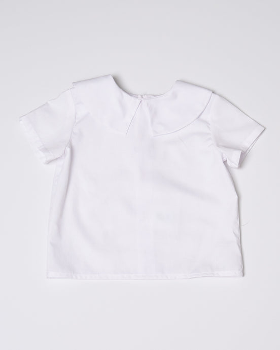 Little Boys Short Sleeve Shirt in White - Patrick Boys White Short Sleeve Shirt Made in Easy Care Imperial Batiste
