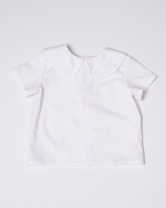 Patrick Boys White Short Sleeve Shirt Made in Easy Care Imperial Batiste