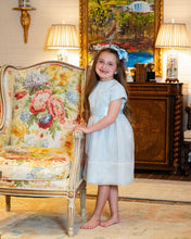 Load image into Gallery viewer, Heirloom Girls Silk Organza Dress in Baby Blue w/Short Sleeves