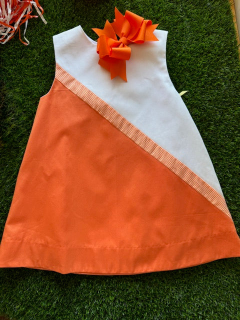 Team Girls Dark Orange and White w/Orange Check Trim Lined