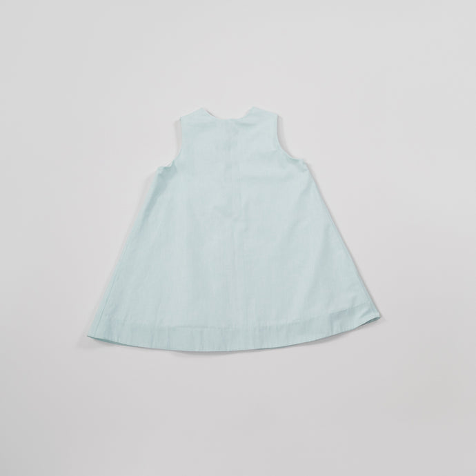Little Girls Aqua A-lined sleeveless dress/Mary Kate Aqua A-lined Sleeveless Dress