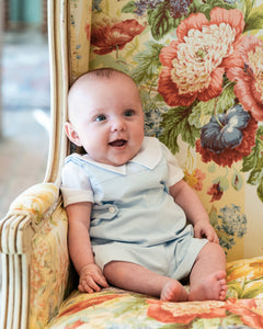 Heirloom Boys Jon Jon Set in Blue or White w/White Shirt