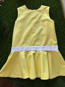 McKenzie Sleeveless Drop Waist Dress in Yellow