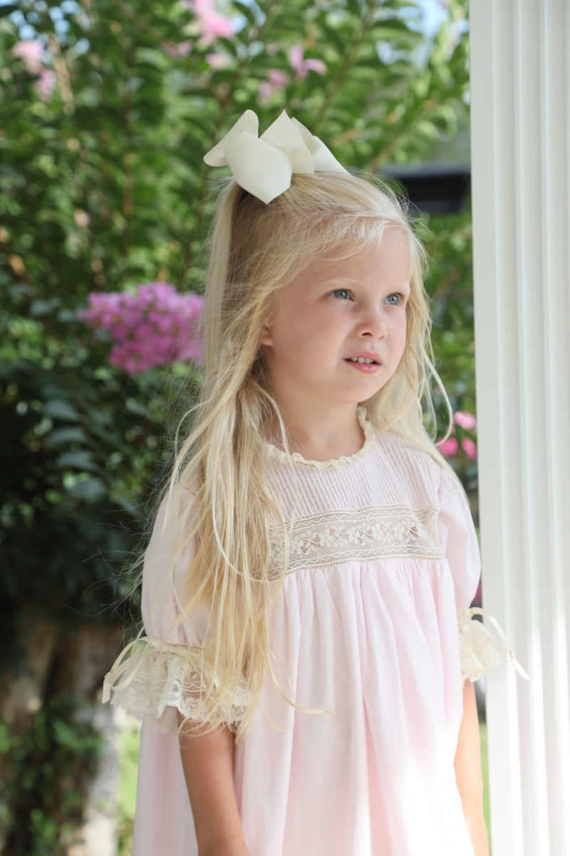 Heirloom Little Girls Yoke Dress with Tucks and Lace Band – Angels ...