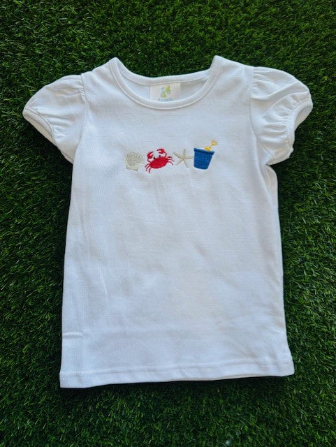 Avery Short Sleeve Play Shirt-Beach Scene