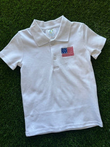 Parker Short Sleeve Polo Shirt- American Flag