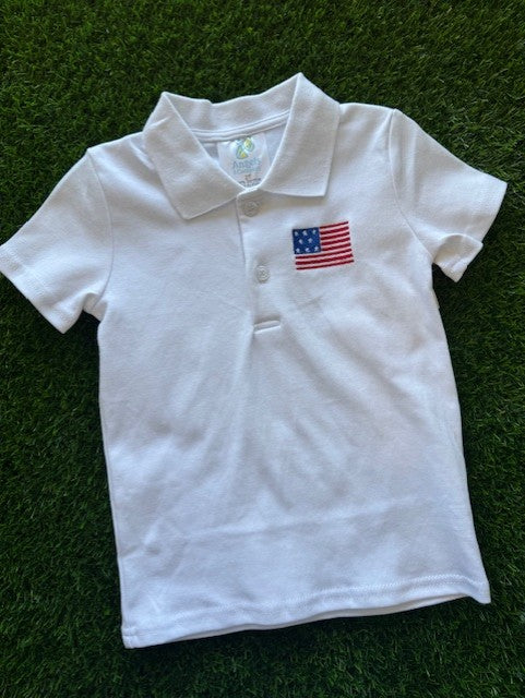 Parker Short Sleeve Polo Shirt- American Flag