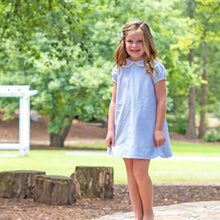 Load image into Gallery viewer, Little Girls Seersucker A-Line Dress - Milla Kaye A-Line Dress in Blue Seersucker Stripe