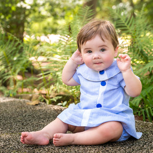 Walker Apron Set in Blue Chambray with White Insert