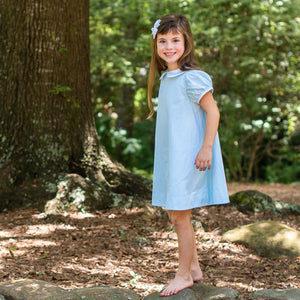 Little Girls Aqua A-Line Dress - Milla Kaye A-Line Dress in Aqua