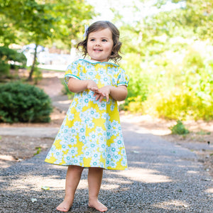 Milla Kaye A-Line Dress in Yellow Primrose Floral