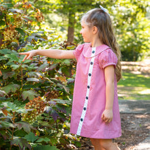 Load image into Gallery viewer, Mary Ryan Apron Dress in Berry Check with White Insert