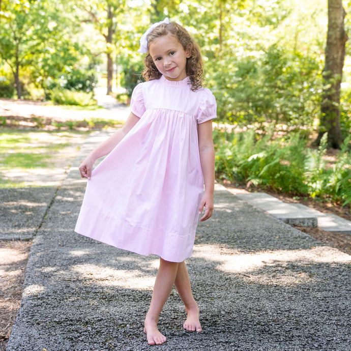Little Girls Pink Dress - Ann Scott Yoke Dress in Pink