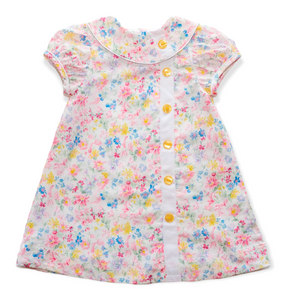 Mary Ryan Apron Dress in Blossom Floral with White Insert