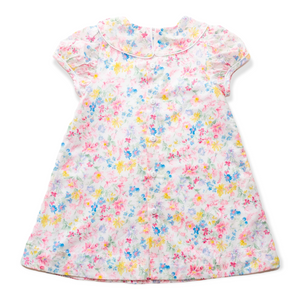 Mary Ryan Apron Dress in Blossom Floral with White Insert