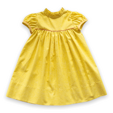 Load image into Gallery viewer, Little Girls Banana Moonscape Dress - Ann Scott Yoke Dress in Banana Moonscape