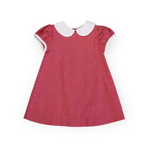 Little Girls Red Plaid Dress - Milla Kaye A-Line Dress in Red Plaid Pastel Classic