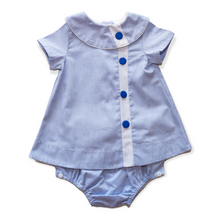 Load image into Gallery viewer, Walker Apron Set in Blue Chambray with White Insert