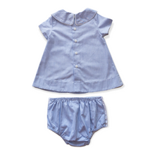 Load image into Gallery viewer, Walker Apron Set in Blue Chambray with White Insert