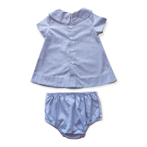 Walker Apron Set in Blue Chambray with White Insert