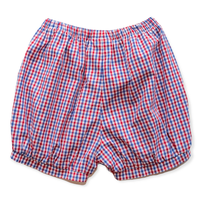 Unisex Shorts in Tri-Check Cotton - Tucker Banded Shorts in Tri-Check for Boys or Girls