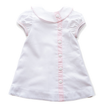 Load image into Gallery viewer, Mary Ryan Apron Dress in White Pique with Pink Insert