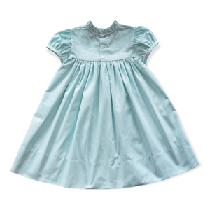 Ann Scott Yoke Dress in Aqua Chambray